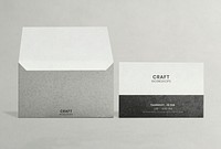 Classy invitation card mockup psd with black envelope