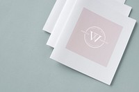 Three stacked white brochure mockups