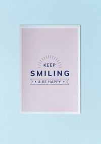 Keep smiling and be happy poster mockup