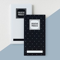 Black and white patterned notebook mockups