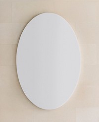 White oval sign on a wall mockup