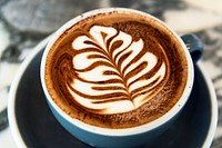 Cappuccino coffee with tree latte art