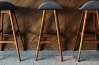 Modern tall wooden bar stools