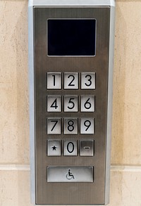 Digital elevator control button with screen