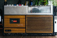 Old school vintage wooden radio