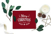 Merry Christmas 2018 greeting card mockup