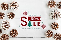 50% Christmas sale sign mockup