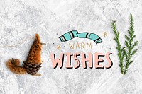 Warm wishes Christmas card mockup