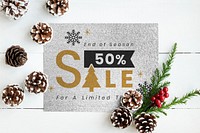 50% off Christmas sale sign mockup