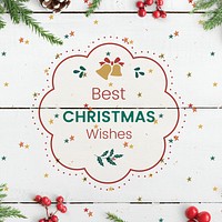 Best Christmas Wishes card mockup
