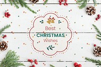 Best Christmas Wishes card mockup