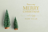 Merry Christmas greeting with trees