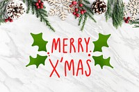 Merry X'Mas greeting card mockup