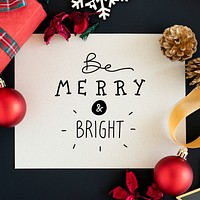 Be Merry &amp; Bright card mockup