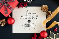 Be Merry &amp; Bright card mockup