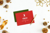 Merry X&#39;Mas and Happy New Year card mockup