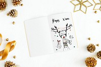 Happy X&#39;mas Christmas card mockup