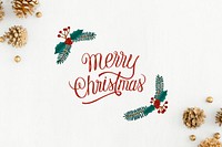 Merry Christmas greeting card mockup