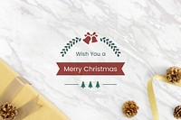 Wish you a Merry Christmas greeting card mockup