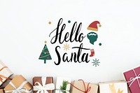 Hello Santa Christmas card mockup
