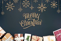 Merry Christmas greeting card mockup