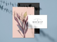 Premium quality floral card mockups psd
