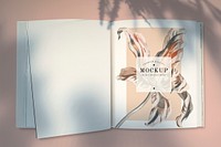 Floral magazine mockup with blank space psd