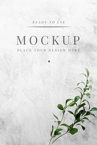 Green foliage on gray background psd