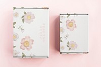 Floral gift box and packaging mockup design