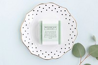 Organic soap bar with label design