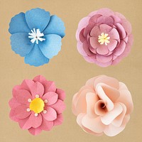 Tropical flower paper craft set