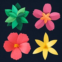 3D paper flower psd set