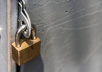 Closeup of a locked padlock