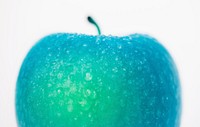 Macro shot of apple isolated on white background