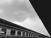 Train at a train station in Bangkok, Thailand