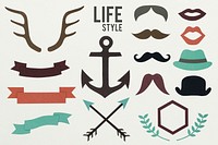 Lifestyle symbols and banners