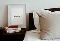Inspire board mockup by the bedside table