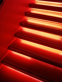 Stairs in red neon light