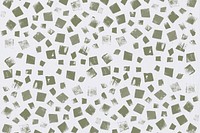 Green square pattern background psd handmade prints