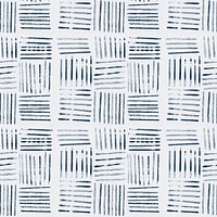 Blue stamped pattern background with striped DIY block prints