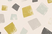 Beige stamped pattern background psd with square DIY block prints