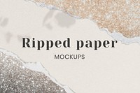 Ripped paper background mockup psd glitter diy craft