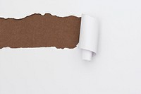 Ripped paper background mockup psd in white handmade craft