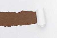 Ripped paper background mockup psd in white handmade craft