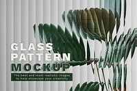 Glass mockup psd with leaf