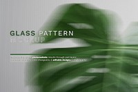 Glass mockup psd with leaf