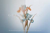 Glass mockup psd with flower