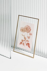 Picture frame mockup psd with gold frame