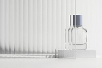 Pattern glass product backdrop with perfume bottle