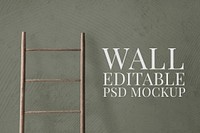 Wall mockup psd with a ladder leaning on it